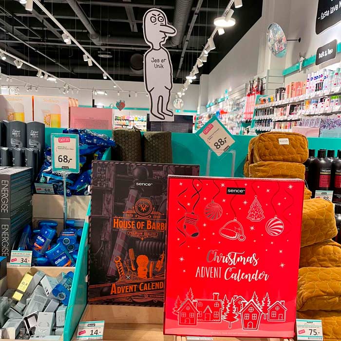 Hos Normal finder du både en kalender til manden, kvinden og en masse hyggelige spiselige sager til børnene.